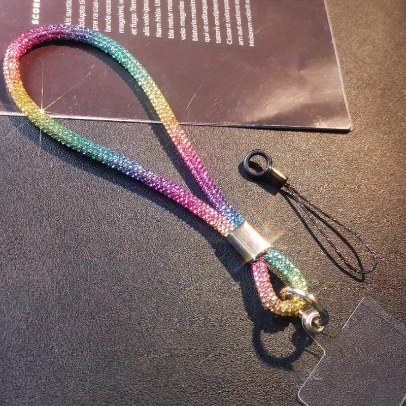 Glitter Flashy Rhinestone Cell Phone Charm Lanyard for Mobile Phone Diamond Crystal Phone Wrist Straps Keychain Hanging Anti-lost Rope
