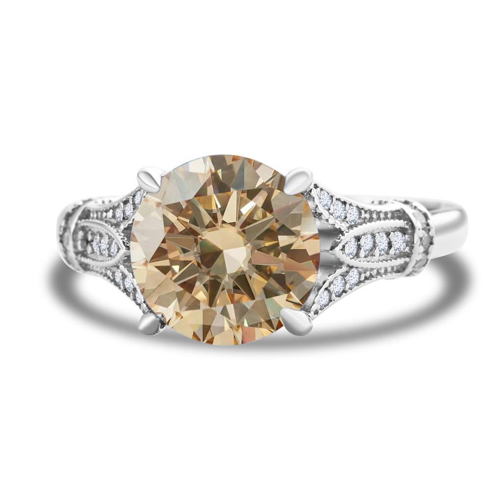 Luxuriöser 3 Karat 9 mm Solitär Moissanit Ring 925 Sterlingsilber Verlobungs- Eheringe für Damen Schmuck mit Zertifikat