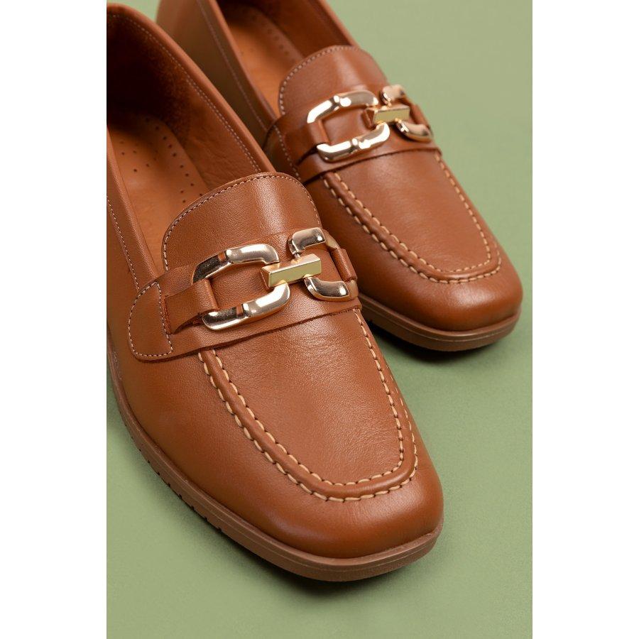 Women's Genuine Leather Square Toe Casual Shoes Loafers