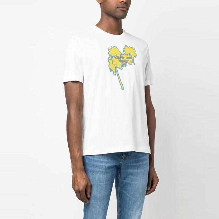 Emporio Armani SS23 EA7 Series Letter Logo Print Crew Neck Short Sleeve T-Shirt Men Tops White 3R1T6U-1JQ4Z-0101