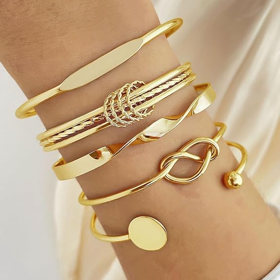 Set of 5 Latest Stylish Multilayer Bangle Bracelet for Women and Girls