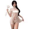 Plus Size Sheer Temptation: New Chinese Qipao High-Slit Open Back Lingerie