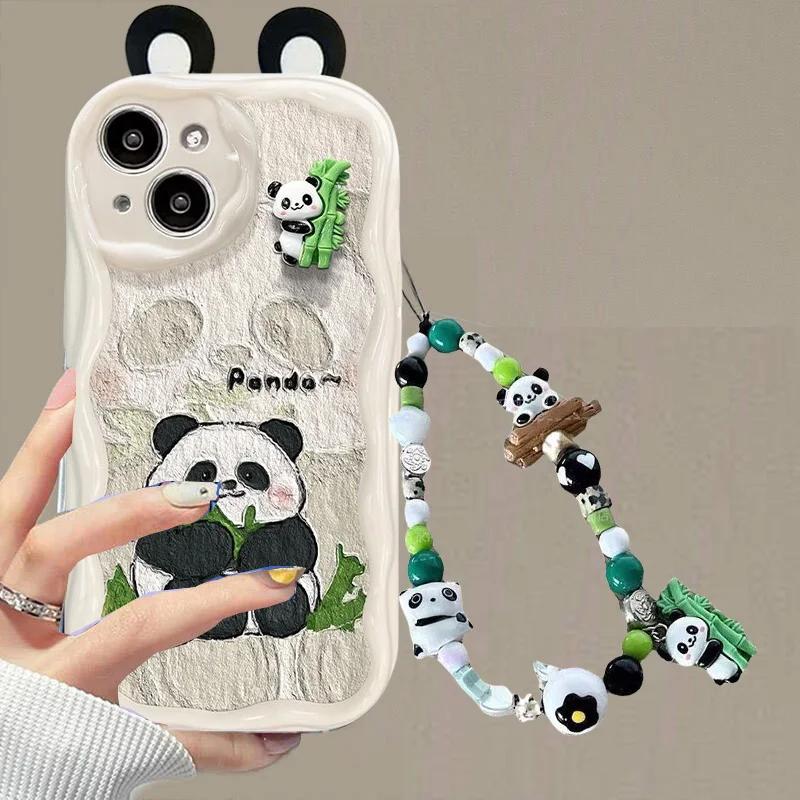 3D kreslený ucho roztomilý panda hračka řetízková pouzdro pro VIVO Y03 Y28S Y39 Y19S Y17S Y22S Y36 Y04 Y21 Y33S Y21S Y15S Y15A V29 V30 Pro kryt