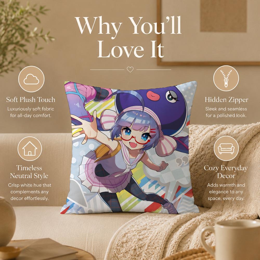Vocaloid O‑Otomachi Una Cushion Cover Double-Sided Printed Pillow Cover Hypoallergenic Dust-Mite Proof