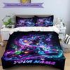 3pcs Custom Name Magical Hat Dreamscape Bedding Set Printed Bedding Set Duvet Cover Closure Includes 1 Duvet Cover & 2 Pillowcases Bedroom Decor