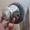 Long Lasting Scrub Brush Stainless Steel Pot Cleaning Brush, with Ergonomic Handle, Heavy Tool Duty Kitchen Scrubbing for Pans Grill Dishes Sturdy