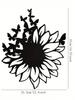 Iron Black Metal Butterfly Wall Art, Sunflower Nature Decor for Living Room & Bedroom