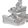 Wide fish mouth wedge sandals summer new thick-soled large-size beach women's shoes