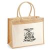 Jute Tote Bag with Pocket I Can't I Have Cross-stitch I Can't Minimalist | Jute and Cotton Canvas 21 L Flat Bottom Handles 65 Cm