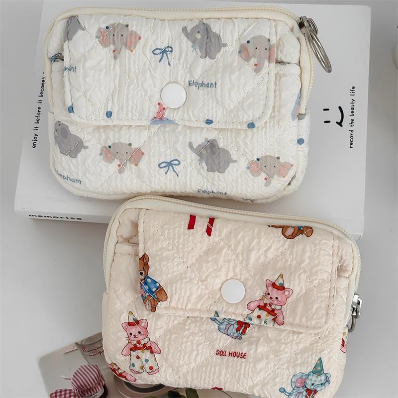 Süße Niedliche Drucke Damen Kosmetiktasche Münzbörse Kopfhörertasche Reise Ausweis Tasche Münz und Schlüssel Multifunktionale Aufbewahrungstasche Mädchen Geschenk