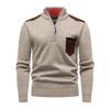 Men's Autumn & Winter Half-Zip Knit Pullover with Stand-Up Collar