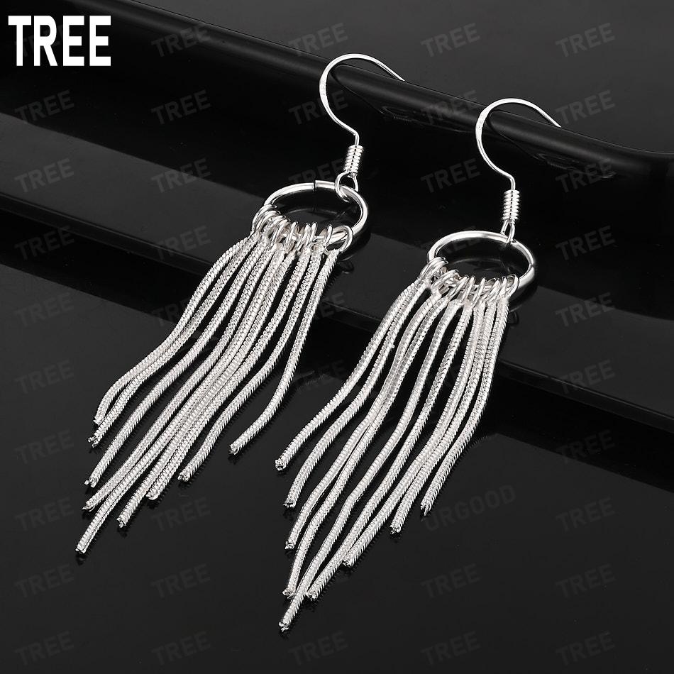 925 Sterling Silver Multi-Layer Sparkling Tassel Hoop Earrings - Fashion Gift Jewelry