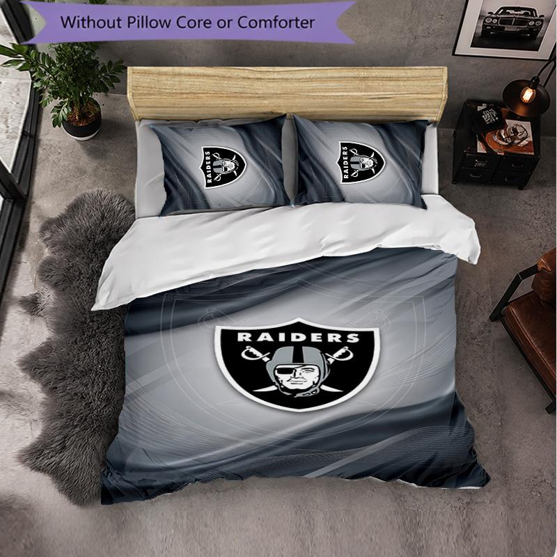 Set Biancheria da Letto 3 Pezzi in Microfibra con Motivo Las Vegas Raiders Decorazione Copripiumino per Camera da Letto Uso Domestico