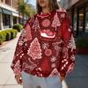Women's Trendy Christmas Print Crewneck Sweatshirt Lightweight Casual Pullover Top