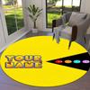 Pac-Man Custom Name Round Area Rug,Carpet Rug for Living Room Bedroom Sofa Playroom Decor,Non-slip Floor Mat