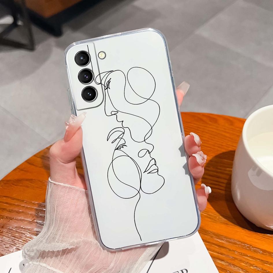 Back Cover For Samsung S21 S22 S23 Ultra Plus S6 S7 S9 Edge Bumper Case Screen Protector Luxury Graffiti Butterfly Silicone Soft TPU Transparent Shell
