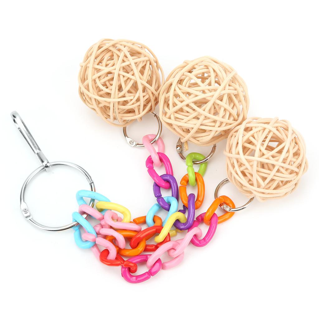 Parrot Rattan Ball Toy Acrylic Bite Resistance Parrot Rattan Ball Hanging Toy for Birds