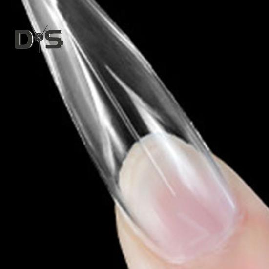 140 Pcs Stiletto Fake Nails Press On Clear Fake Fingernails Nail Extension False Nails Pre-shape Nail Tips for Full Cover Nail Art DIY Salon