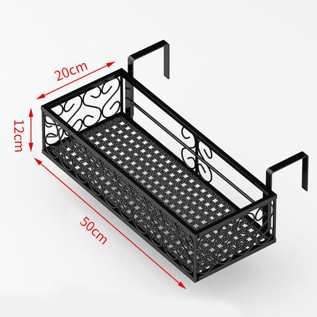 Balconies Hanging Planter Iron Shelf Outdoor Flower Pot Display Rack for Patio Porch Fence Railing