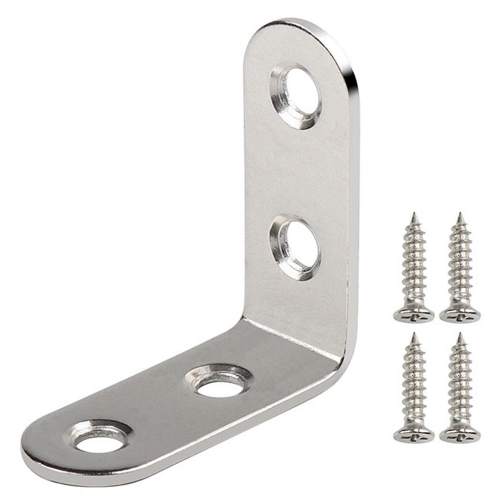 Upgrades Stainless Steel L Brackets Set Corner Braces with Screws Furniture Fixation Brackets Set for Furniture Assembly