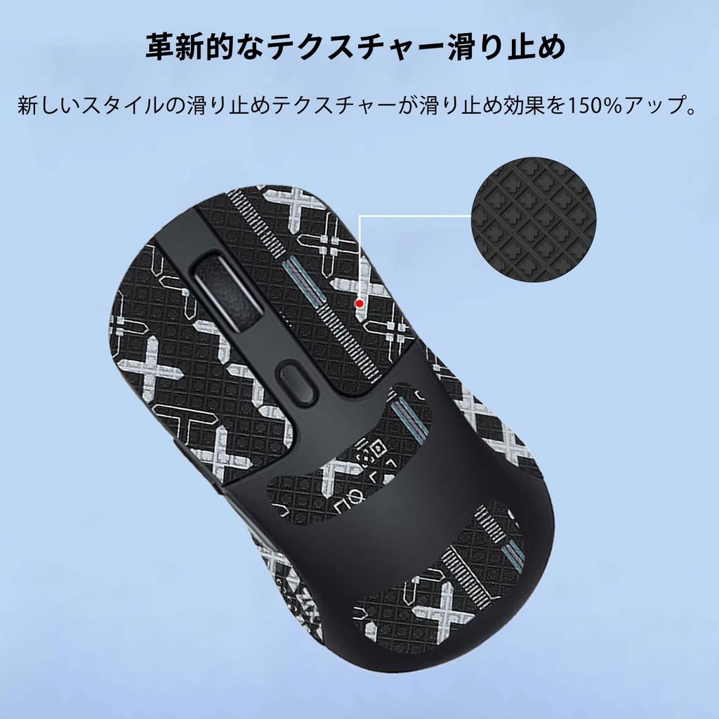 NOUKAJU Keychron M3 Mouse Grip Tape, Ultra-Thin, Highly Absorbent, Anti-Slip Tape for Keychron M3 Gaming Mouse (Black)