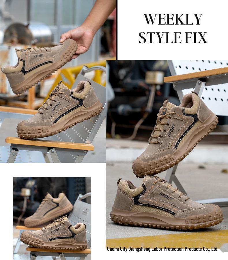 Men's Protective Work Shoes – Anti-Smash, Anti-Puncture, Low-Top, Breathable, Four Seasons Casual Footwear