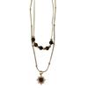Maillard Tiger's Eye Stone Gold Sunflower Necklace Women's Autumn and Winter Retro Stacked Sweater Chain Niche Premium Accessories