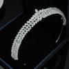 Luxus Braut Diadem Hochzeit Haarband Zirkonia Braut Haarband Diademe und Kronen für Frauen Party Abschlussball Haarschmuck Kopfschmuck