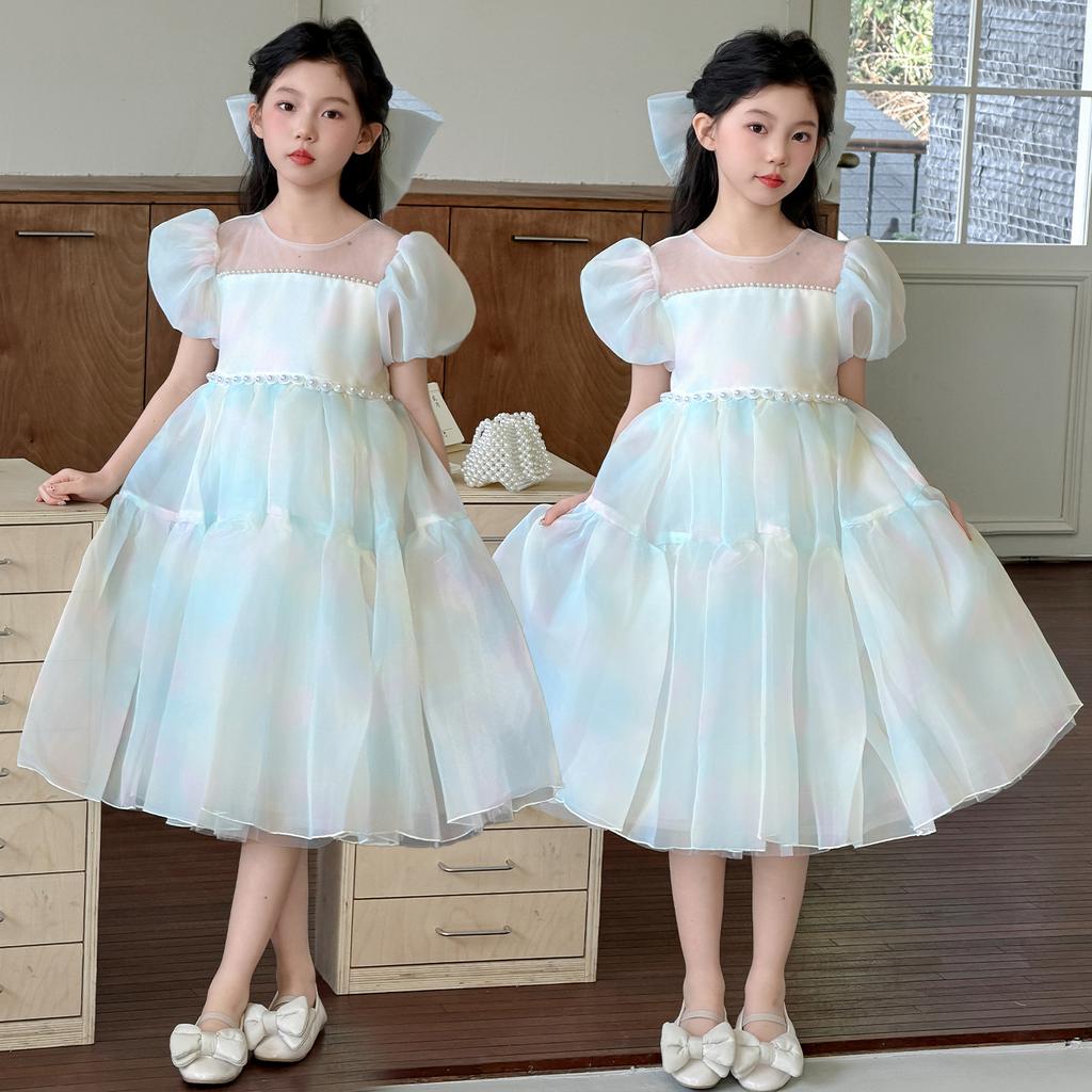 Summer Bubble Sleeve Princess Dress for Girls 2026 New Summer Children's Day Performance Skirt, Sweet Style Dress for Adults