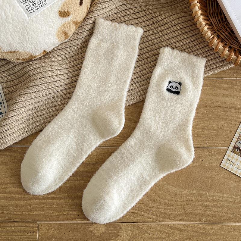 Autumn and Winter Socks, Women's Mid-calf Thickened Warm Postpartum Socks, Solid-color Home Sleeping Floor Socks, Long Calf Socks