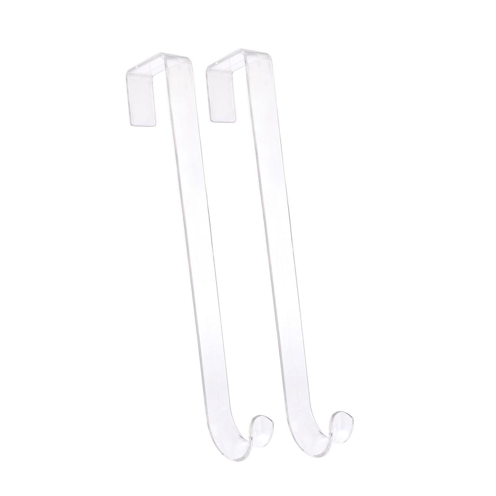 

2PCS Wreath Hanger for Front Door 15 Inch PP Transparent Over The Door Holiday Wreath Holder for Xmas Thanksgiving Decor