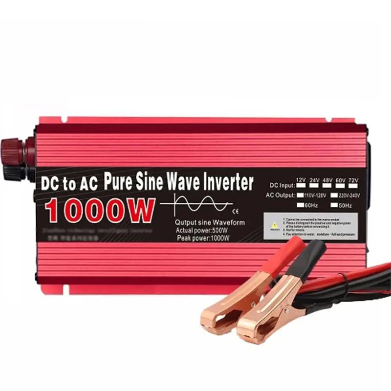 Hot New Pure Sine Wave Inverter DC 12V/24V To AC 220V 1000W Portable Power Bank Converter Solar Inverter