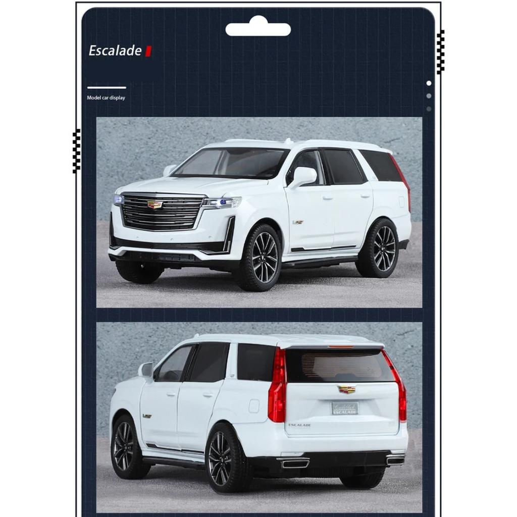 1/24 Escalade SUV Alloy Car Model Diecast Metal Off-road Vehicles Car Model Sound Light Simulation Collection Childrens Toy Gift