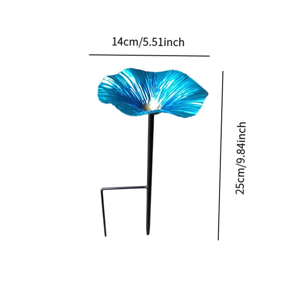 Bird Bath Landscaping Detachable Pole Flower Shape Iron 25cmx14cm Birdfeeder