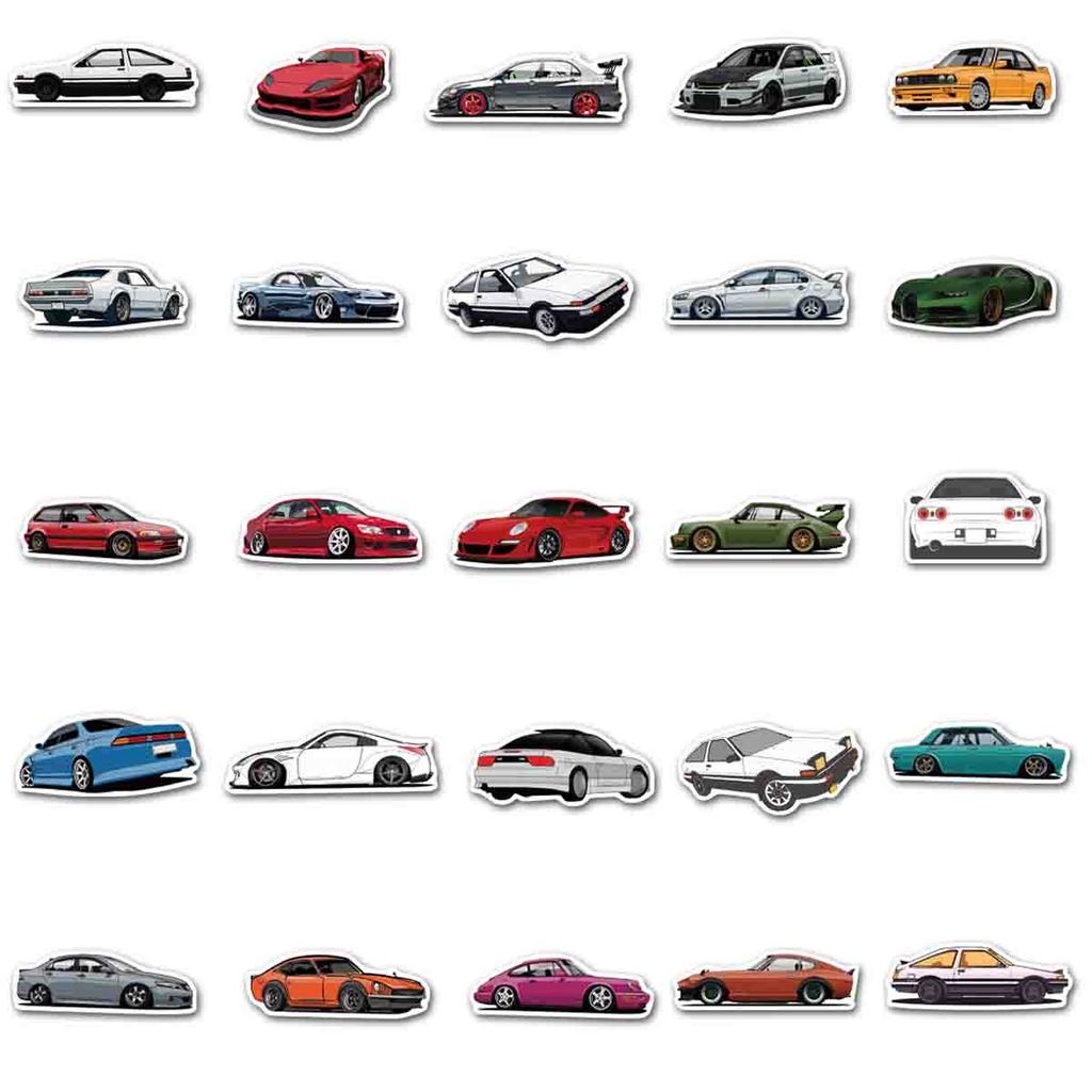 Racing Car Graffiti Stickers, Waterproof Stickers For Laptops, Guitars, Luggage, Bikes, Skateboards, 50 Pieces