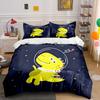 Cute Dinosaur In Spacesuit Illustration Bedding Set 1 Duvet Cover 2 Pillowcases For Adult And Children Luxury Gift Full Size