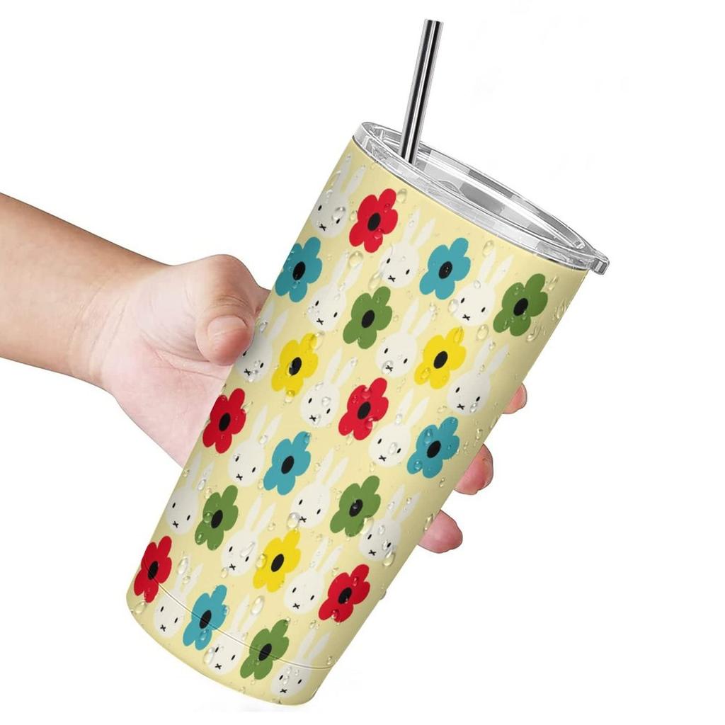 Miffy Coffee Convenience Store Direct Stainless with Character Goods Tumbler, Mug, Cup, Cup, Insulated, Drinking, Steel, Lid, Portable, Straw, 600ml,