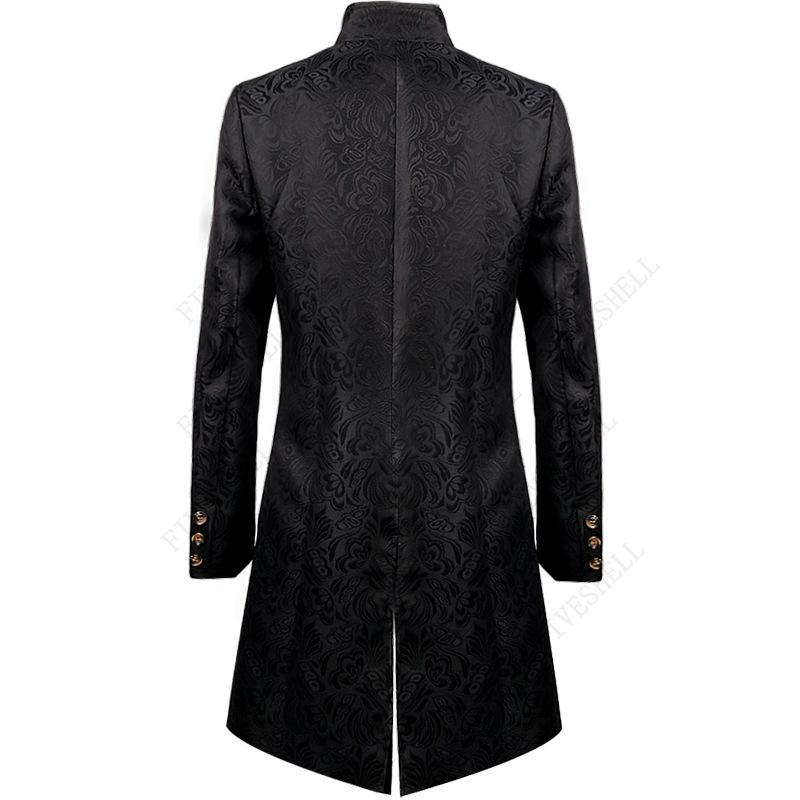 Men Victoria Edwardian Steampunk Trench Coat Frock Outwear Vintage Prince Overcoat Medieval Renaissance Jacket Cosplay Costume