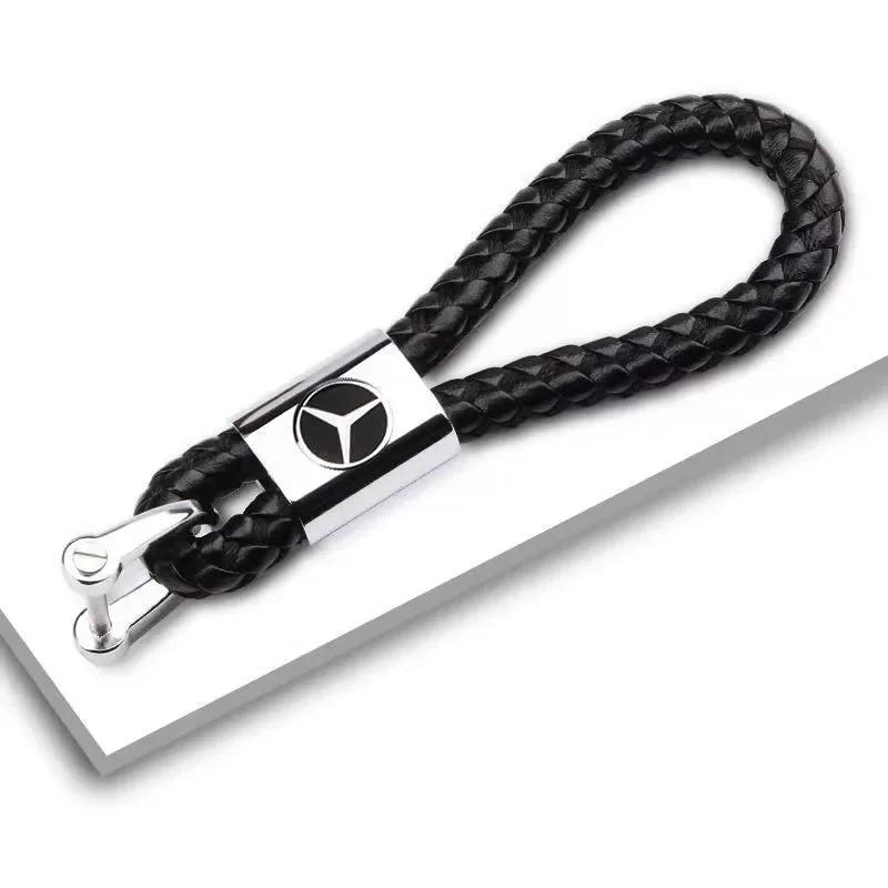 DQY2 1PCS Car Braided Keychain Holder Auto Key Rope Keyring for Mercedes Benz New B/C/E Class A Class C200L GLC GLK New CLA GLA