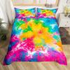 Purple Leopard Print Three-Piece Quilt Cover 3D Digital Printing Bedding Set Bed Cover