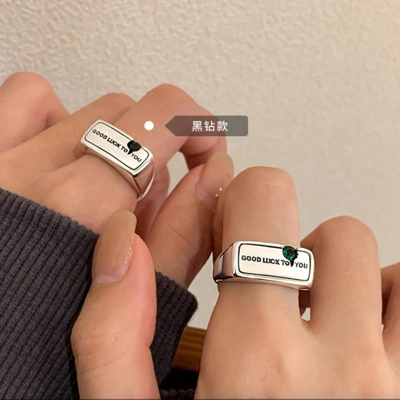 

Stylish Geometric Open Ring With Luxurious Zircon Letter Accents For Women J4833