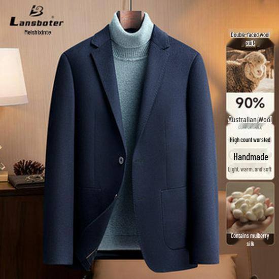 2025 Men's Mid-Length Double-Breasted Wool Cashmere Coat