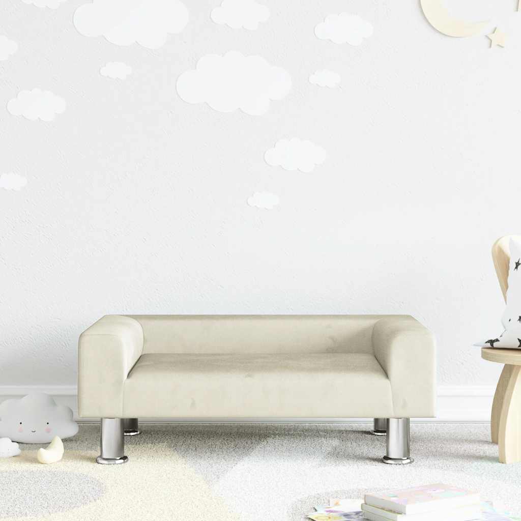 Kids Sofa Cream 70x45x26.5 Cm Velvet