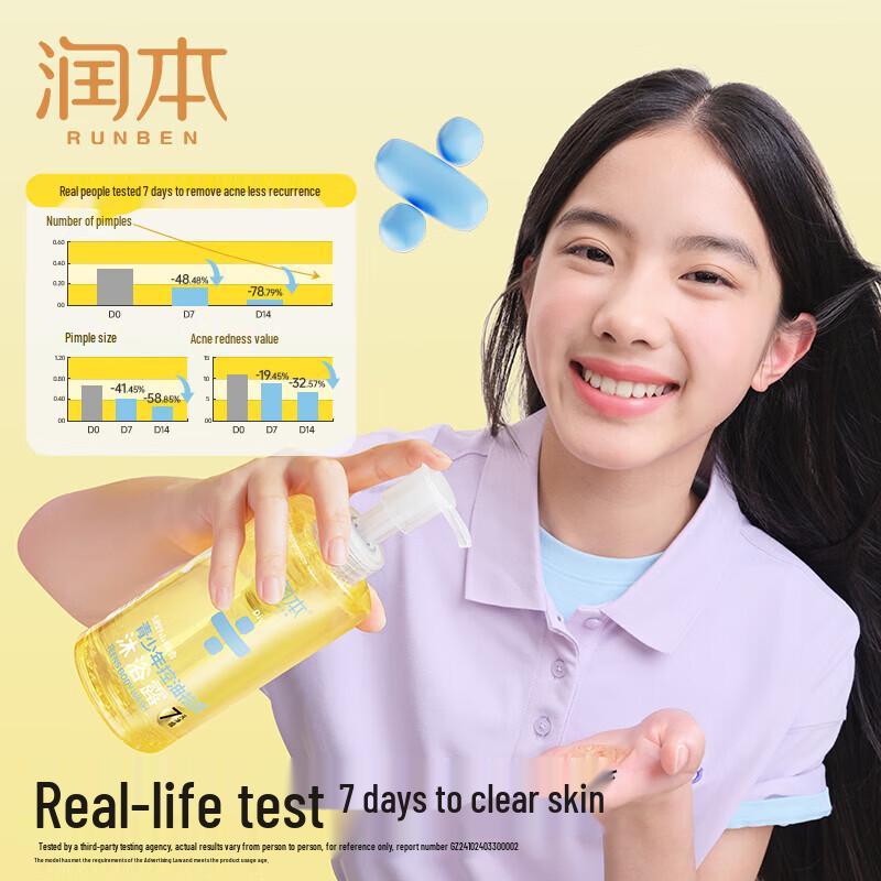RUNBEN Teen 8h Oil Control Acne Shower Gel