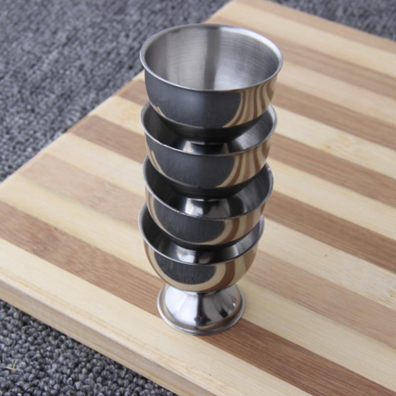 Support de coquetiers en acier inoxydable, 4 pièces, support souple pour tasses de table bouillies, ensemble d'outils de cuisine, porte-œufs rond en argent