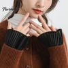 Versatile Clothing Accessories Pleated Fake Sleeve Cuffs for Women, French Style Detachable Stylish Layering Essentials Extenders with Buttons,