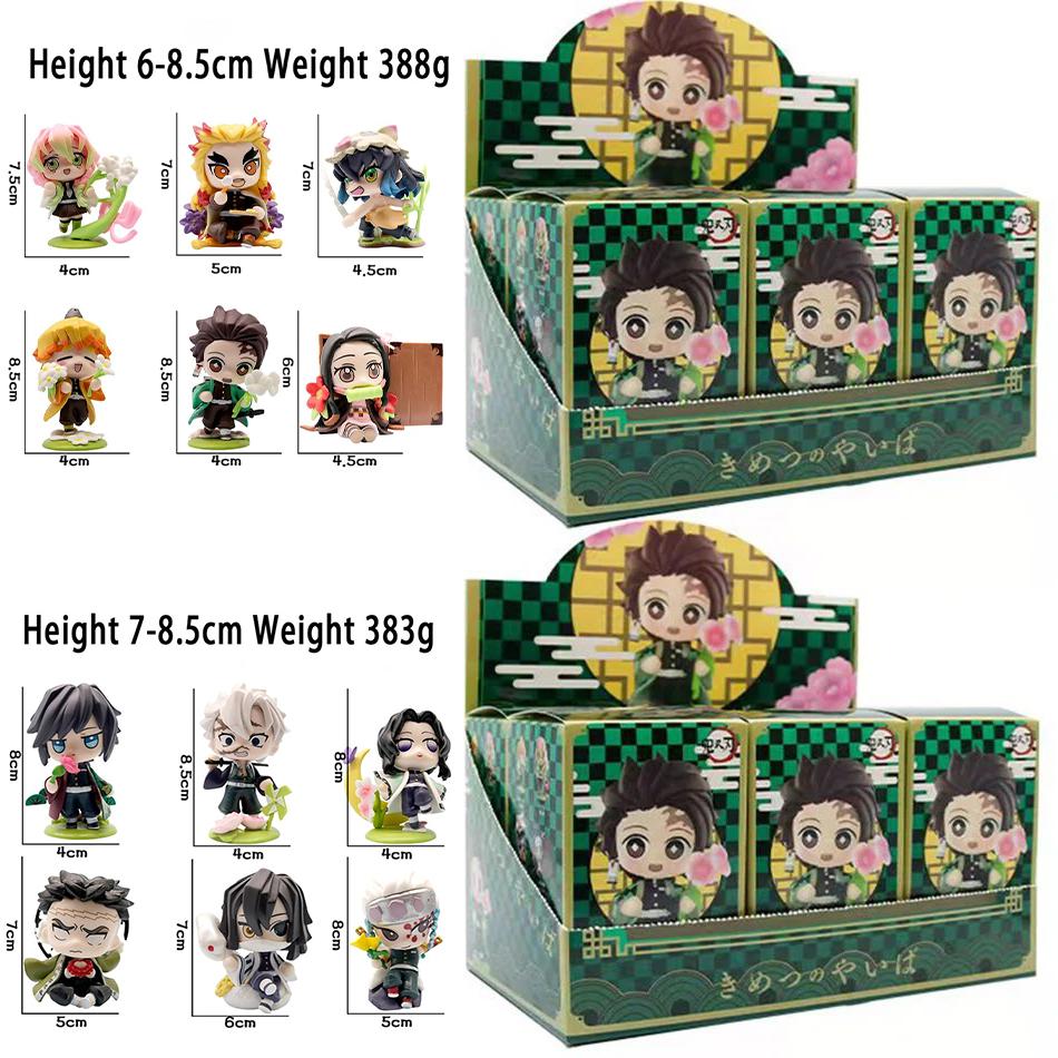 In Stock Demon Slayer Kimetsu No Yaiba Cute And Charming Blind Box Full Character PVC Model Playthings Figure Desktop Ornaments Collectible Gifts