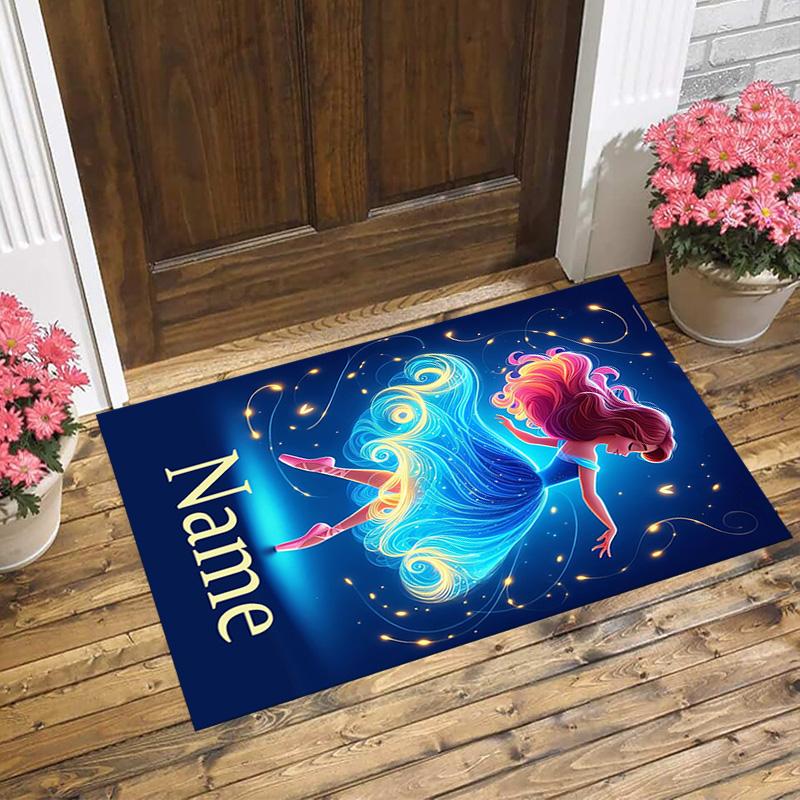 Personalized Name Lights Living Room Non-Slip Area Rug Soft Carpet for Bedroom Kids Playroom Sofa,Office Home Decor Doormat
