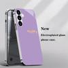 Simplified color electroplated glass phone case suitable for Samsung Galaxy S26 S25 S24 S23 S22 S20 FE/Ultra/Plus anti drop