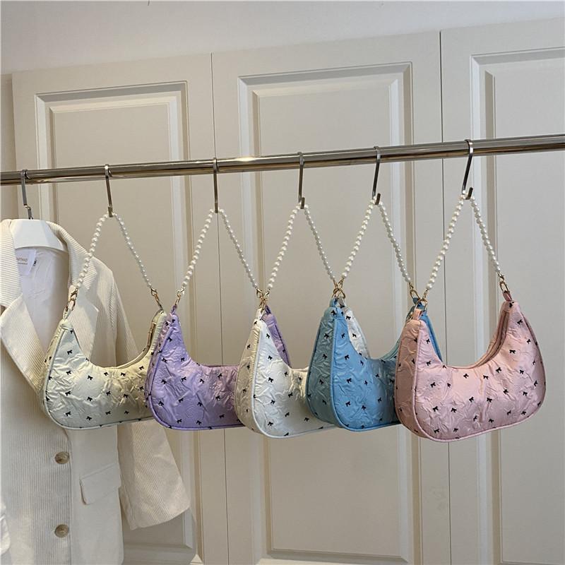 Borsa a Mano Unica con Fiocco Pieghettato Elegante Versatile Borsa a Spalla/Sottobraccio Per Donna
